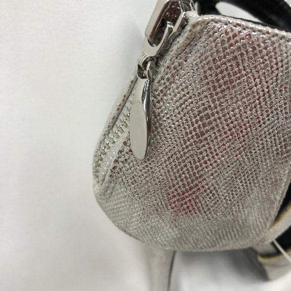 NWOT QUPID Strap Stiletto Silver Sparkle Zip 6.5 - Picture 4 of 8
